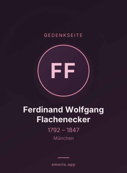 Gedenkportrait von Ferdinand Wolfgang Flachenecker
