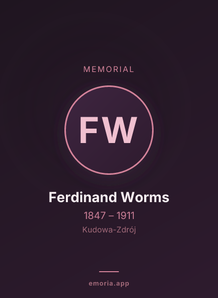 Memorial portrait of Ferdinand Worms