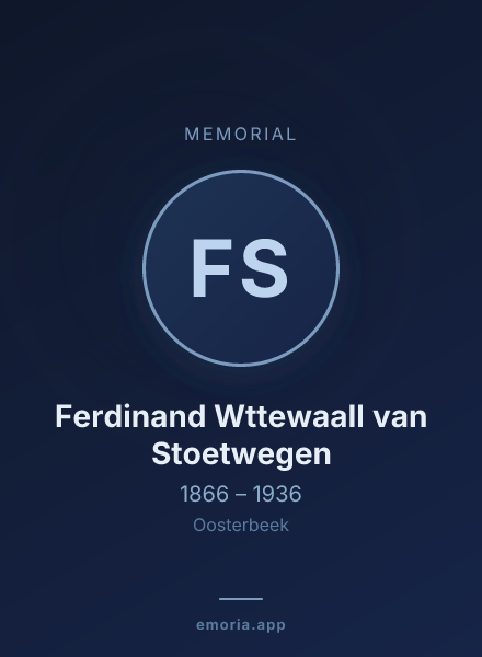 Memorial portrait of Ferdinand Wttewaall van Stoetwegen