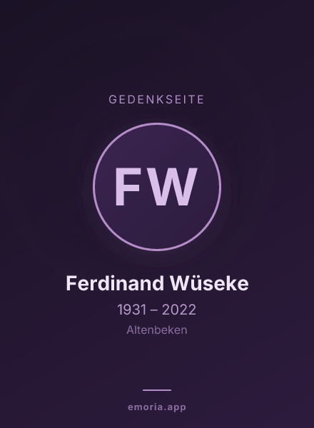Gedenkportrait von Ferdinand Wüseke