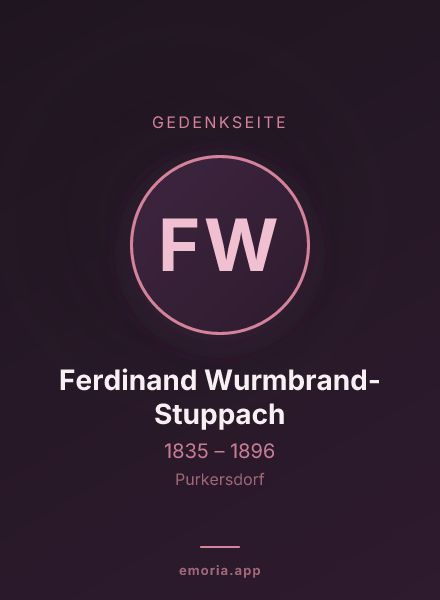 Gedenkportrait von Ferdinand Wurmbrand-Stuppach