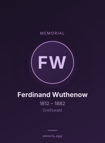 Memorial portrait of Ferdinand Wuthenow