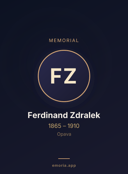 Memorial portrait of Ferdinand Zdralek