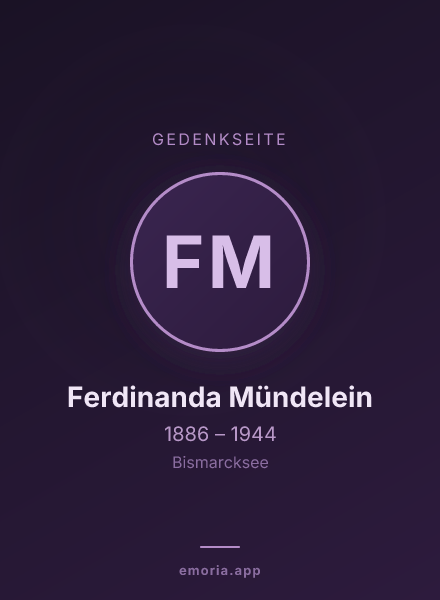 Gedenkportrait von Ferdinanda Mündelein