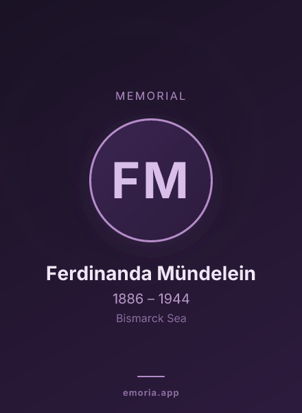 Memorial portrait of Ferdinanda Mündelein