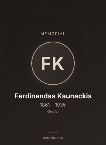 Memorial portrait of Ferdinandas Kaunackis