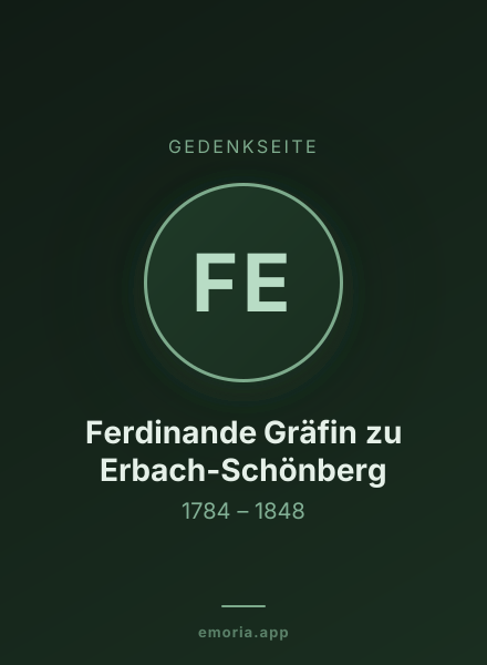 Gedenkportrait von Ferdinande Gräfin zu Erbach-Schönberg