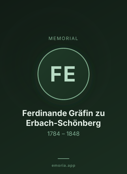 Memorial portrait of Ferdinande Gräfin zu Erbach-Schönberg
