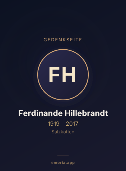 Gedenkportrait von Ferdinande Hillebrandt