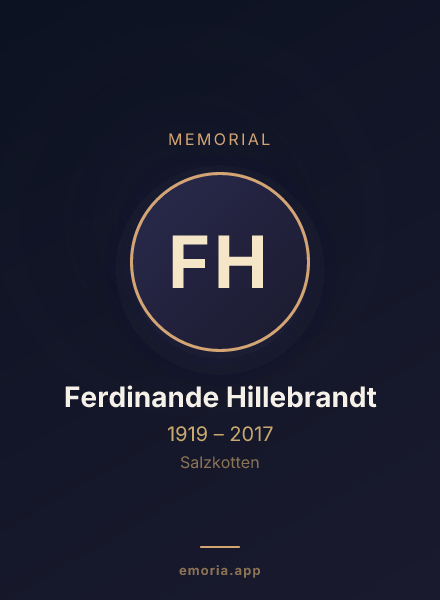 Memorial portrait of Ferdinande Hillebrandt