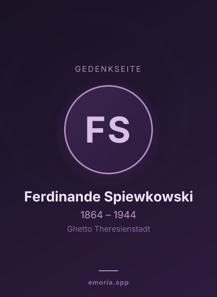 Gedenkportrait von Ferdinande Spiewkowski