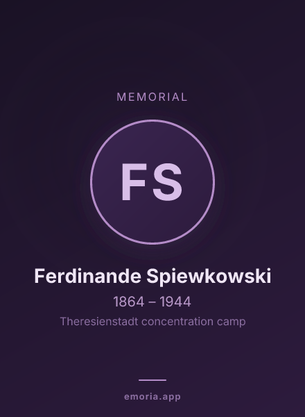 Memorial portrait of Ferdinande Spiewkowski