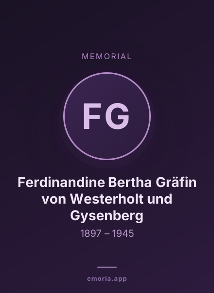 Memorial portrait of Ferdinandine Bertha Gräfin von Westerholt und Gysenberg