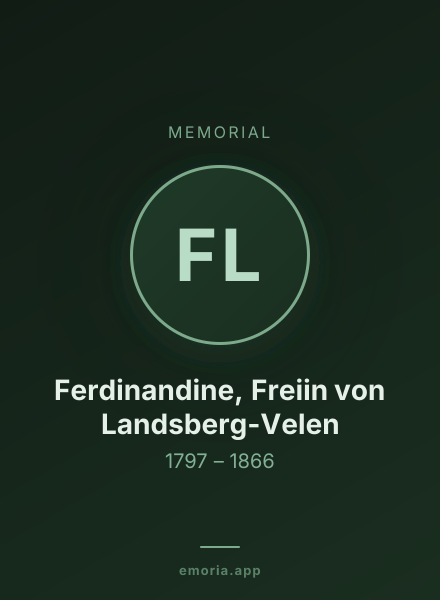 Memorial portrait of Ferdinandine, Freiin von Landsberg-Velen