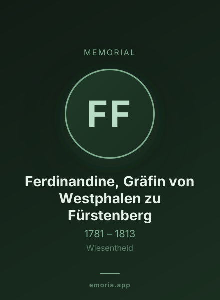 Memorial portrait of Ferdinandine, Gräfin von Westphalen zu Fürstenberg