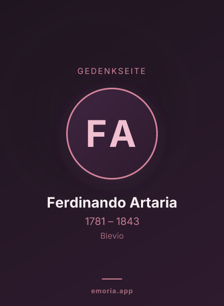 Gedenkportrait von Ferdinando Artaria