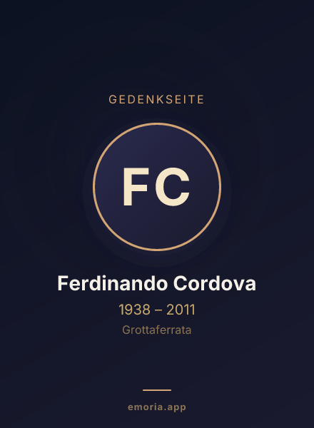 Gedenkportrait von Ferdinando Cordova