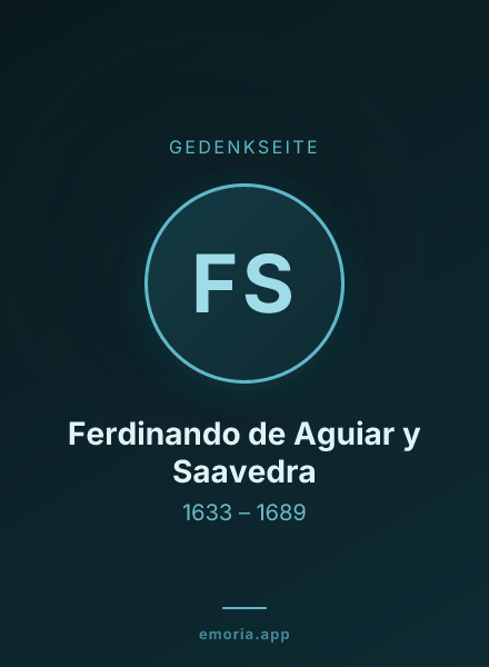 Gedenkportrait von Ferdinando de Aguiar y Saavedra