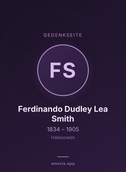 Gedenkportrait von Ferdinando Dudley Lea Smith