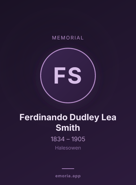 Memorial portrait of Ferdinando Dudley Lea Smith