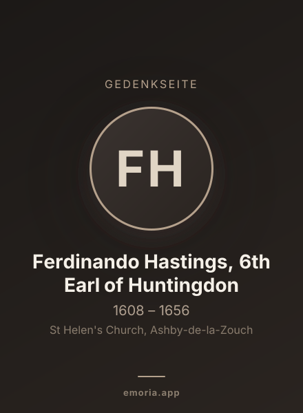 Gedenkportrait von Ferdinando Hastings, 6th Earl of Huntingdon