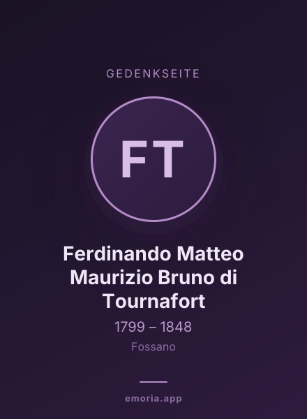 Gedenkportrait von Ferdinando Matteo Maurizio Bruno di Tournafort