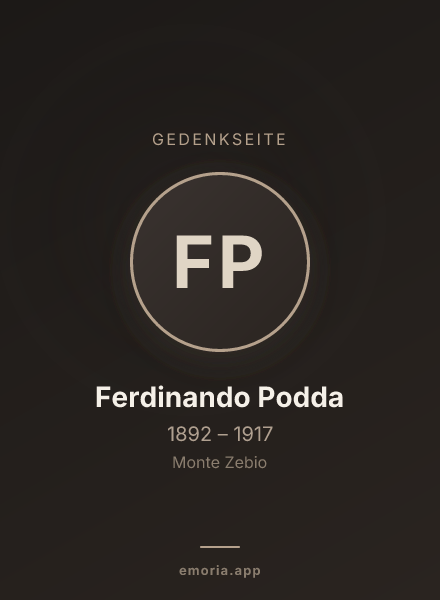 Gedenkportrait von Ferdinando Podda