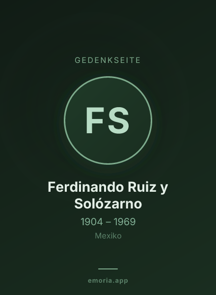 Gedenkportrait von Ferdinando Ruiz y Solózarno