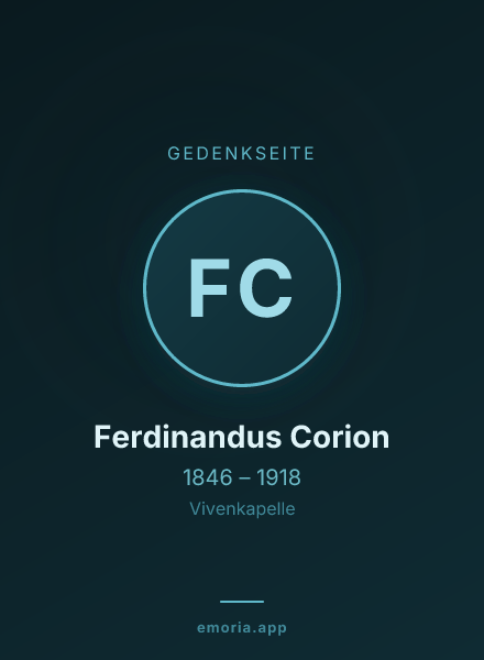 Gedenkportrait von Ferdinandus Corion