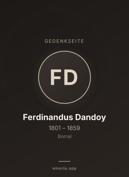 Gedenkportrait von Ferdinandus Dandoy