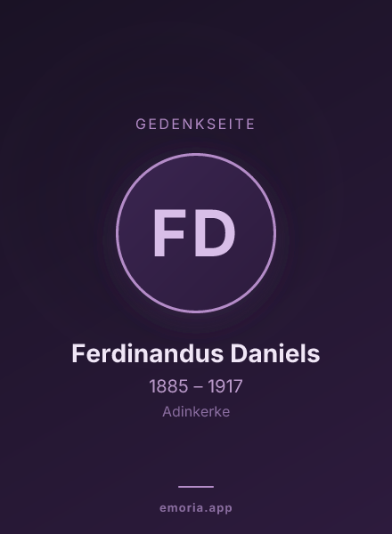 Gedenkportrait von Ferdinandus Daniels