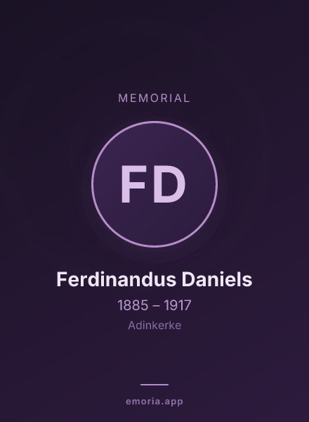 Memorial portrait of Ferdinandus Daniels