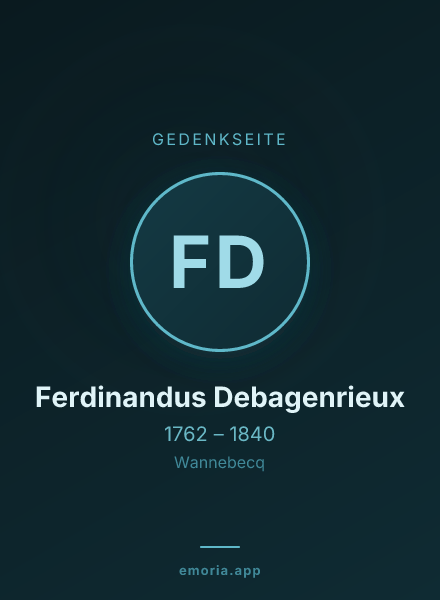 Gedenkportrait von Ferdinandus Debagenrieux