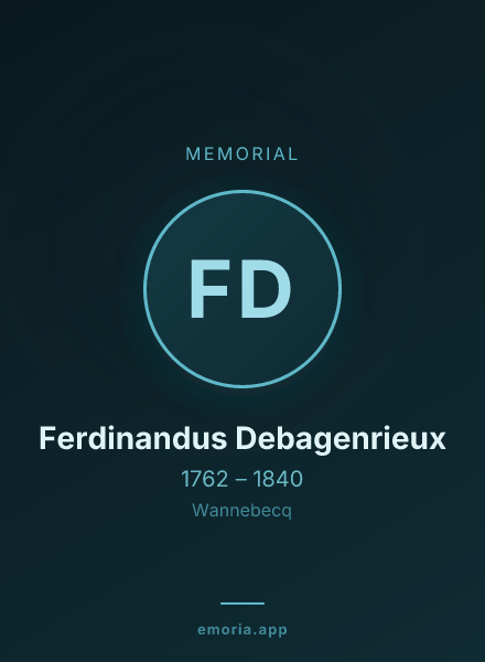 Memorial portrait of Ferdinandus Debagenrieux