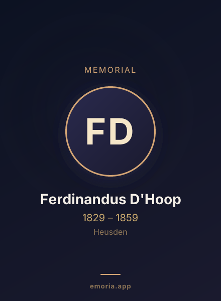 Memorial portrait of Ferdinandus D'Hoop