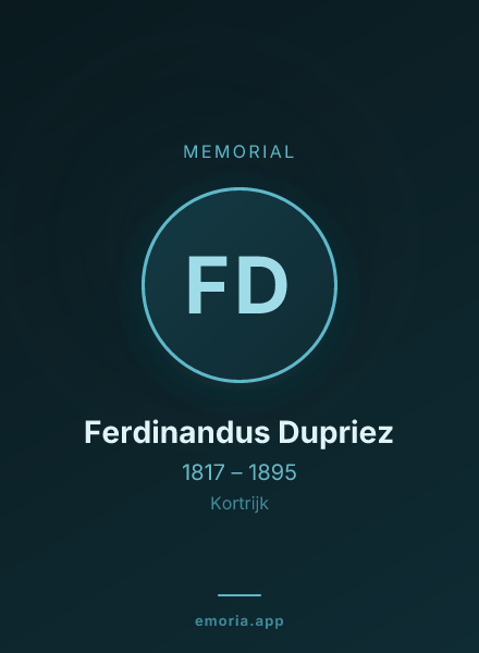 Memorial portrait of Ferdinandus Dupriez