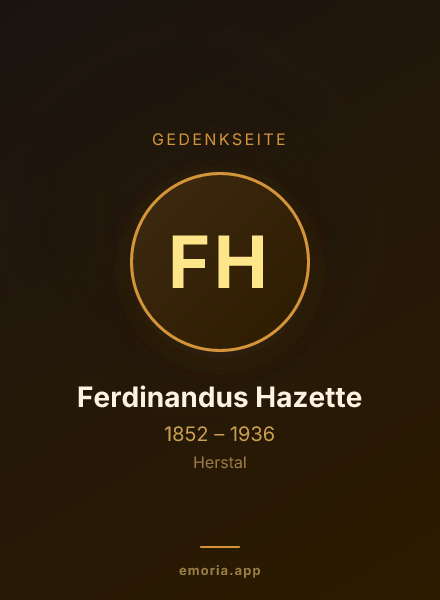Gedenkportrait von Ferdinandus Hazette