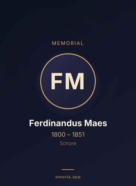 Memorial portrait of Ferdinandus Maes
