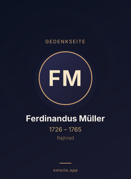 Gedenkportrait von Ferdinandus Müller