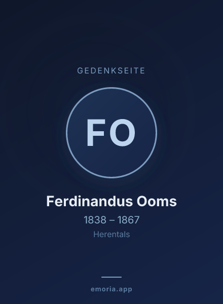 Gedenkportrait von Ferdinandus Ooms