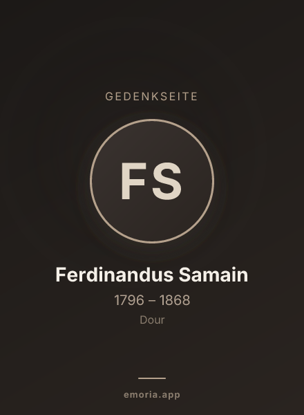 Gedenkportrait von Ferdinandus Samain