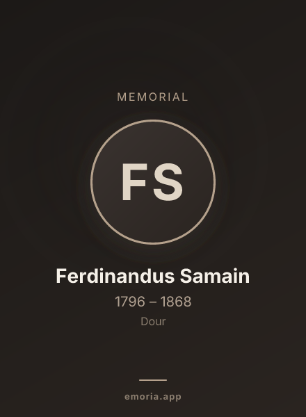 Memorial portrait of Ferdinandus Samain