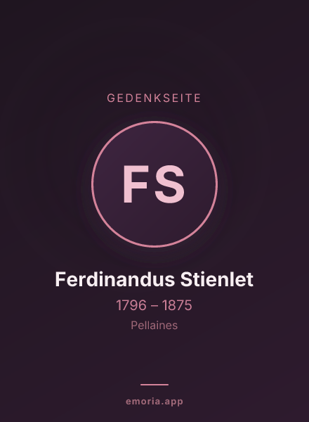 Gedenkportrait von Ferdinandus Stienlet