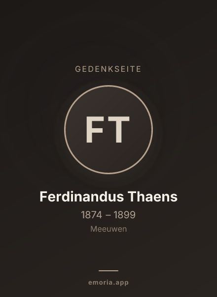Gedenkportrait von Ferdinandus Thaens