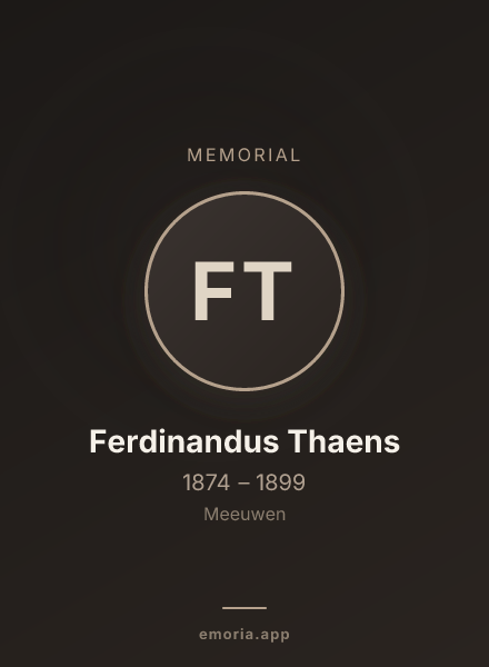 Memorial portrait of Ferdinandus Thaens
