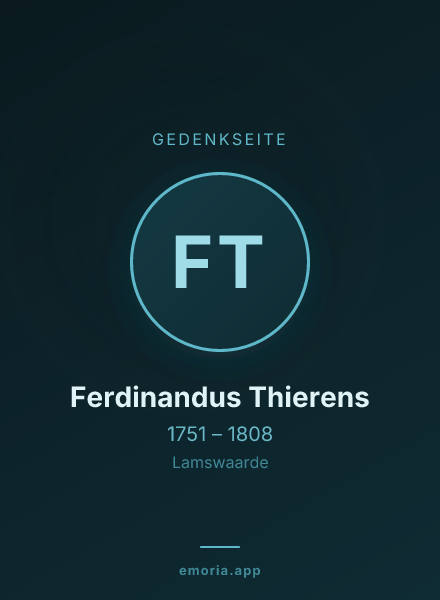 Gedenkportrait von Ferdinandus Thierens