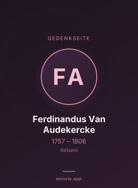 Gedenkportrait von Ferdinandus Van Audekercke