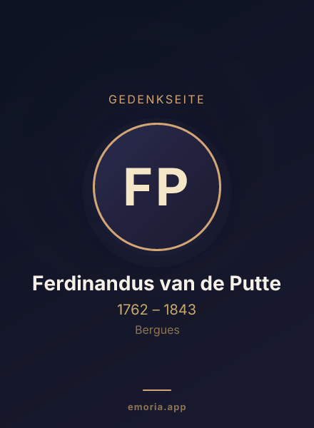 Gedenkportrait von Ferdinandus van de Putte