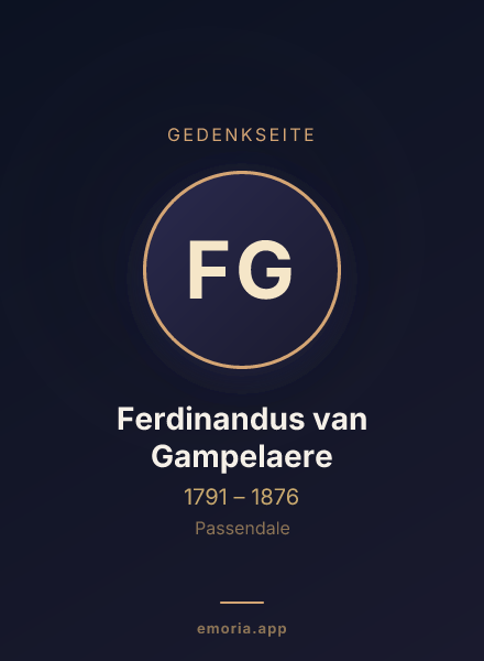 Gedenkportrait von Ferdinandus van Gampelaere