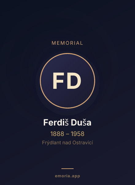 Memorial portrait of Ferdiš Duša